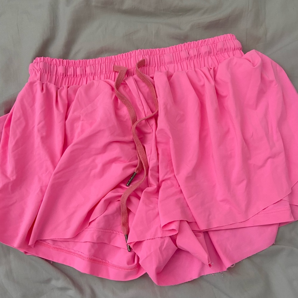Pink flowy shorts
